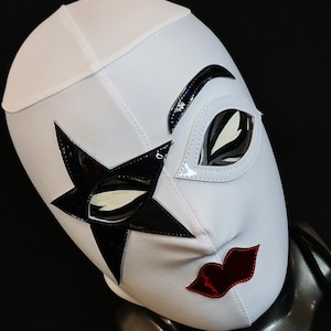 handgemaakte ROCKSTAR RETRO kus worstelen masker luchador kostuum worstelaar lucha libre Mexicaans masker maske cosplaysemi pro masker