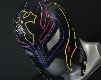 ręcznie robiona maska NEONOWA maska zapaśnicza luchador kostium zapaśnika lucha libre maska meksykańska maska cosplay maska semi pro