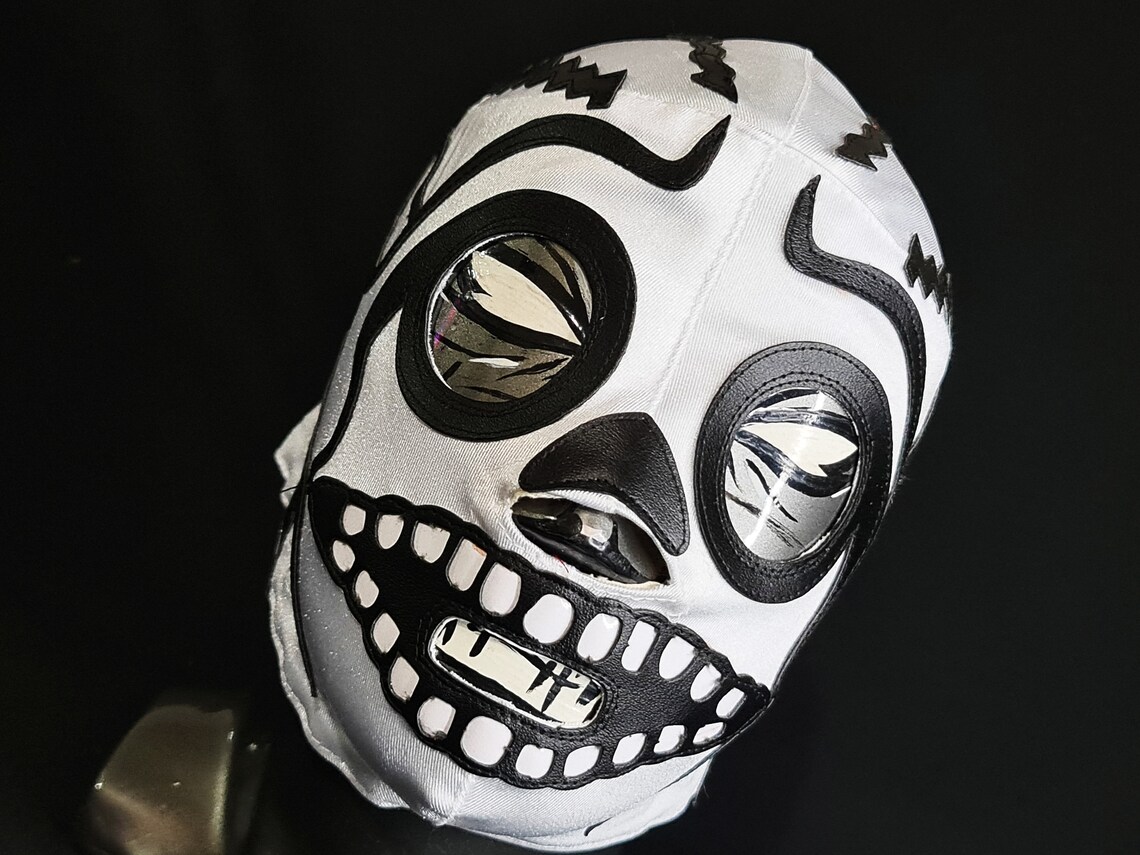 SKULL RETRO Style Wrestling Mask Luchador Costume Wrestler - Etsy