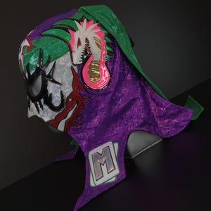 ręcznie robiona maska do walki ze smokiem, kostium luchadora, zapaśnik lucha libre, meksykańska maska, maska cosplay