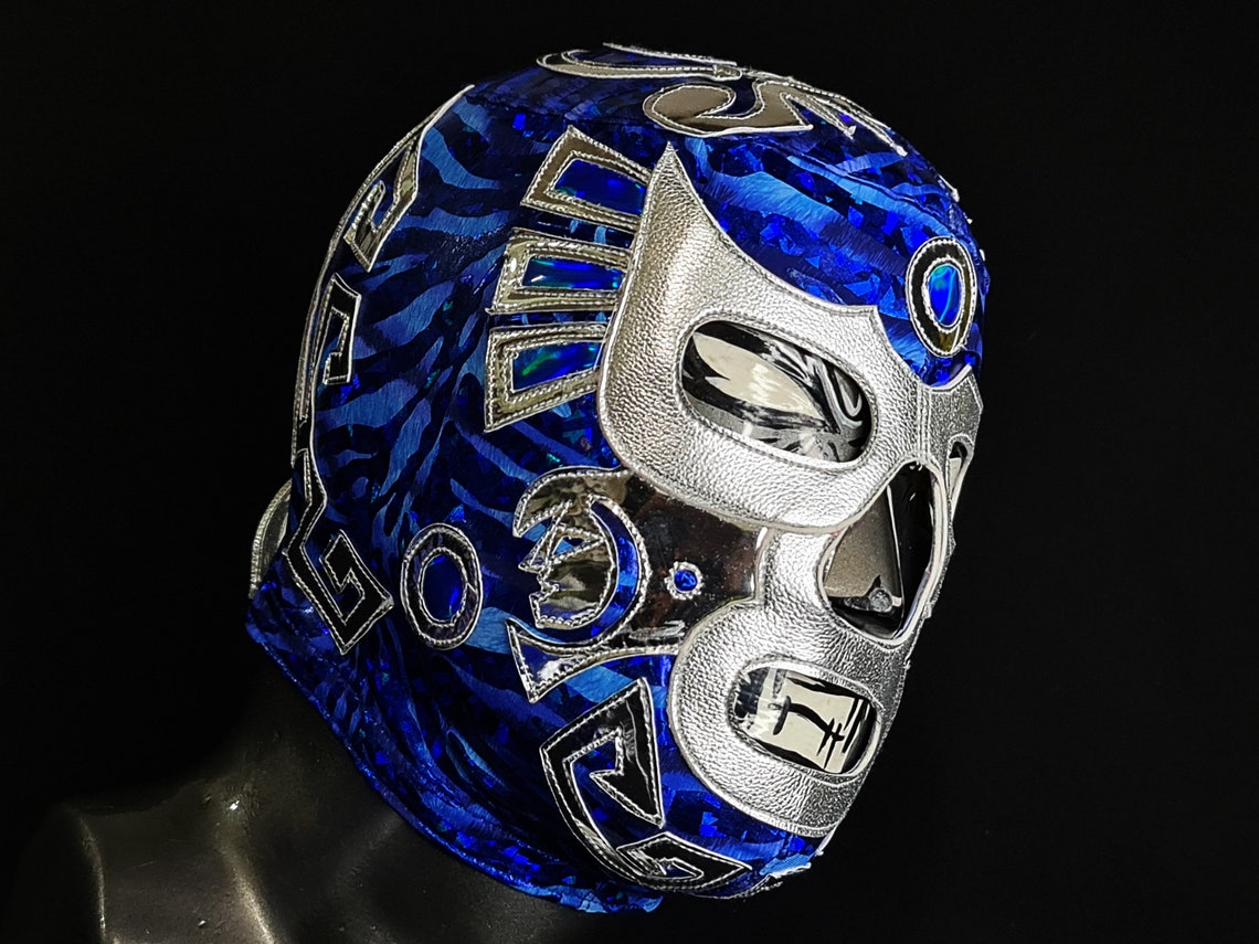 BLUE Mask Wrestling Mask Luchador Costume Wrestler Lucha Libre Etsy
