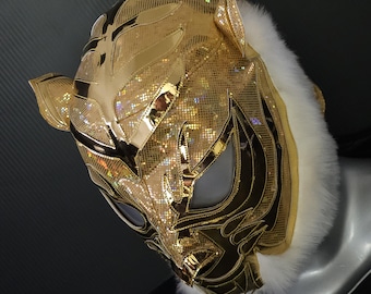 Máscara de lucha libre TIGER hecha a mano, disfraz de luchador, máscara mexicana de lucha libre, máscara de cosplay, máscara DEVILsemi pro