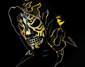 Handgemachte TRICOLOR MASKE Wrestling-Maske Luchador Kostüm Wrestler Lucha Libre mexikanische Maske Maske Cosplaysemi Pro Maske