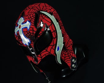hand made SPIDER MASK wrestling mask luchador costume wrestler lucha libre mexican mask maske cosplaysemi pro mask