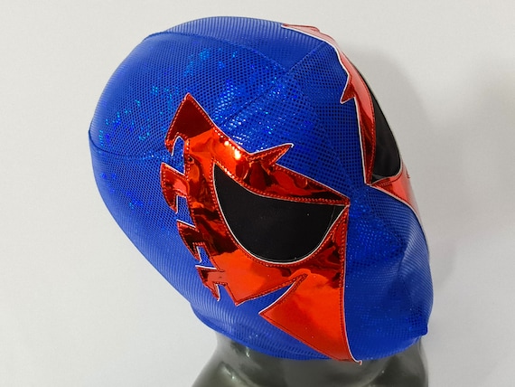 Mexican Wrestler Costume Red & Blue Adult Mexican Wrestler Costume Red & Blue Adult