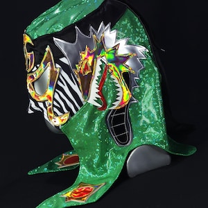 ręcznie robiona maska zapaśnicza DRAGON luchador kostium zapaśnik lucha libre meksykańska maska maska cosplay