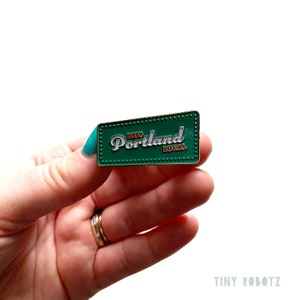 Keep Portland Local Enamel Pin, Teal, Portland, Portland Sign, Soft Enamel