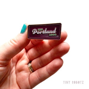 Keep Portland Local Enamel Pin, Purple, Portland, Portland Sign, Soft Enamel