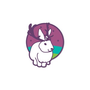 Jackalope Vinyl Sticker, Jackalope Sticker, Believers Club, Jack Konijn Sticker, Mythische Sticker, Cryptid Stickers