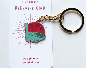 Loch Ness Enamel Keychain, Believers Club, Nessie, Mythical Creature, Keychains, Cryptid Charms