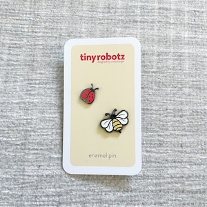 Bumble Bee & Ladybug enamel pin set, Ladybug, Bumble Bee, Bee, Bugs, Hard enamel, Enamel Pins