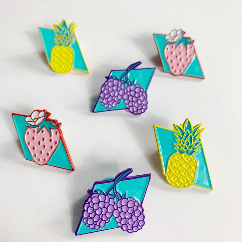Pineapple Enamel Pin 80's Enamel Pin Gift for Her Etsy