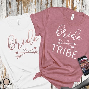 Bride tribe shirts, bridesmaid shirts, bachelorette party, wedding party shirt, arrow shirts, bridesmaid proposal gift, bridesmaid tank