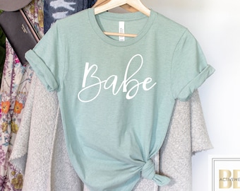 Bachelorette Party Shirt with Brides Babes tshirt, Sage Mint, Babe and Bride Shirt, Babe t shirt, Babe Bachelorette shirt, Proposal Box