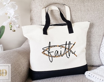 Yoga Bags, Church gift, Faith Tote, Bible bag, carryall bag, Personalized Tote Bag Women, Personalized Tote Bag, Cotton Canvas Tote