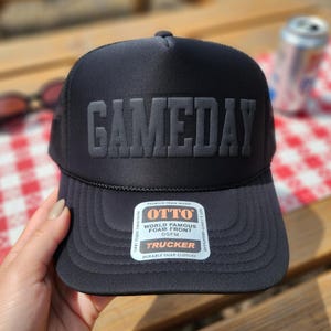 Puff Gameday Custom Trucker Hat, Puff Embossed Print, Baseball Hat, Team Hat, Football Mom Hat, Mascot Hat
