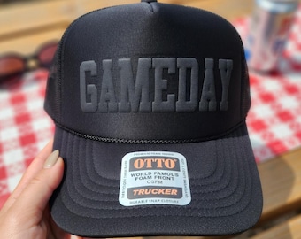 Puff Gameday Custom Trucker Hat, Puff Embossed Print, Baseball Hat, Team Hat, Football Mom Hat, Mascot Hat