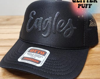 Eagles Custom Trucker Hat, Puff Embossed Print, Custom Baseball Hat, Team Hat, Football Mom Hat, Mascot Hat
