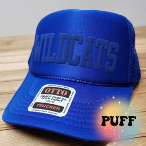 Wildcats Custom Trucker Hat, Puff Embossed Print, Custom Baseball Hat, Team Hat, Football Mom Hat, Mascot Hat