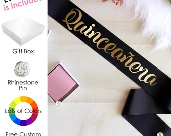 Custom Quinceañera Sash, Quinceañera Sash, Quince Sash, Birthday Girl Sash, 15th Birthday Sash, Birthday Party Sash, Mis Quince Años Sash