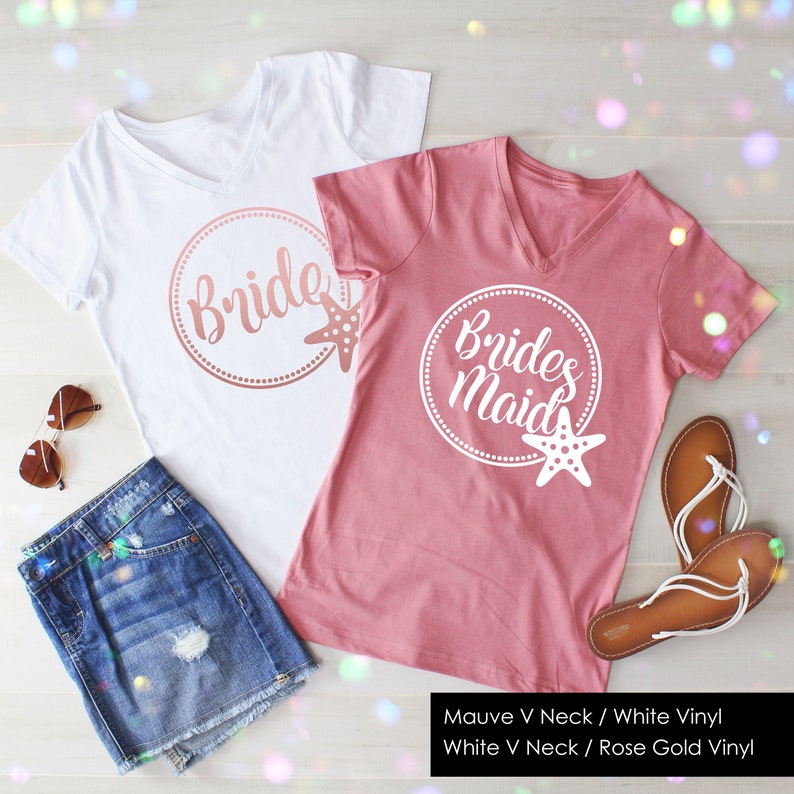 bridesmaid v neck shirts