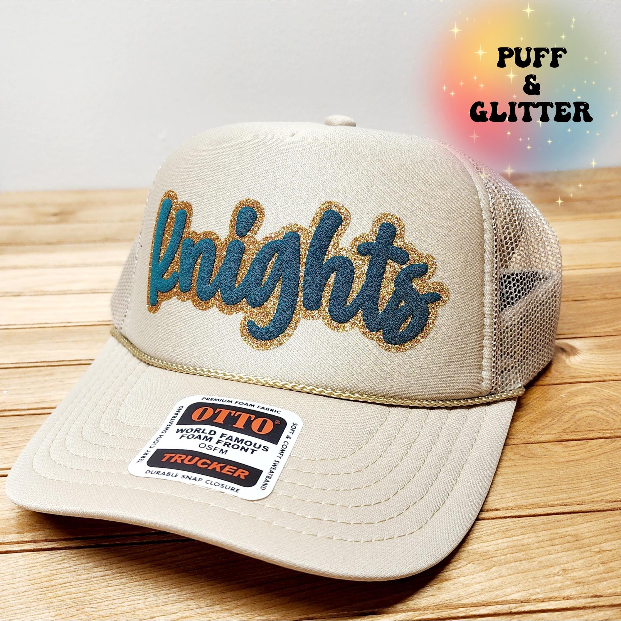 Knights Custom Trucker Hat, Puff Embossed Print, Custom Baseball Hat, Team Hat, Football Mom Hat, Mascot Hat