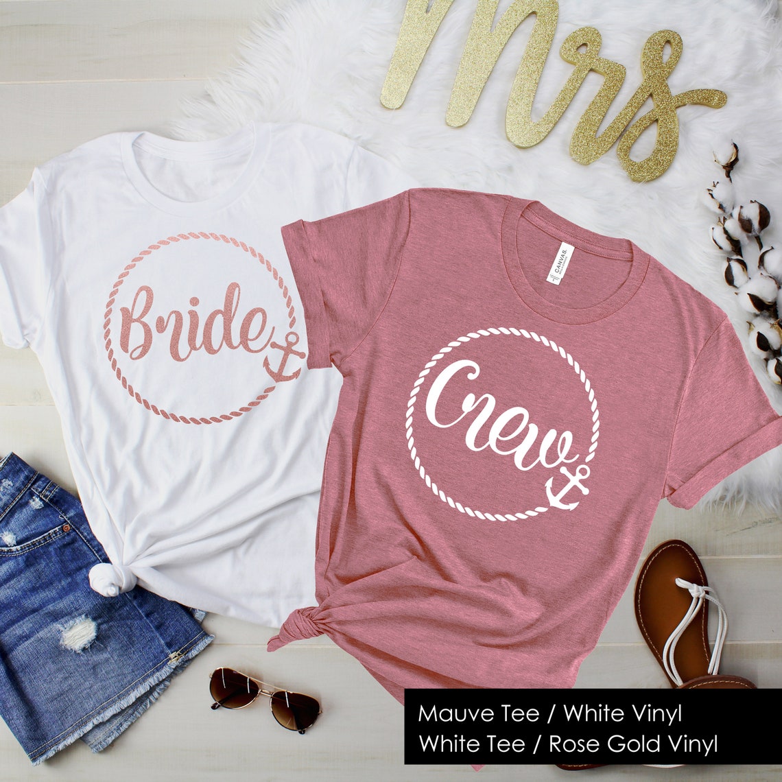 Nautical Bachelorette Party Shirts Brides Crew Shirts Etsy