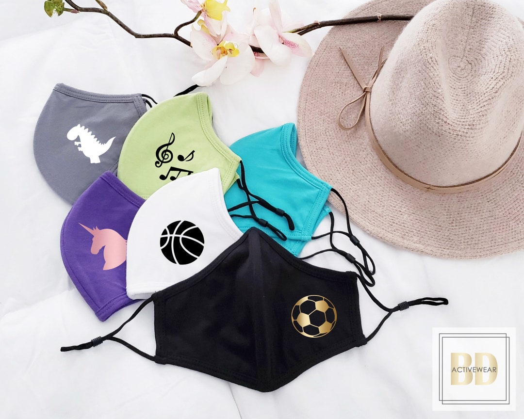 Soccer Face Mask, Soccer Ball Face Mask, Adjustable Face Masks, Cotton