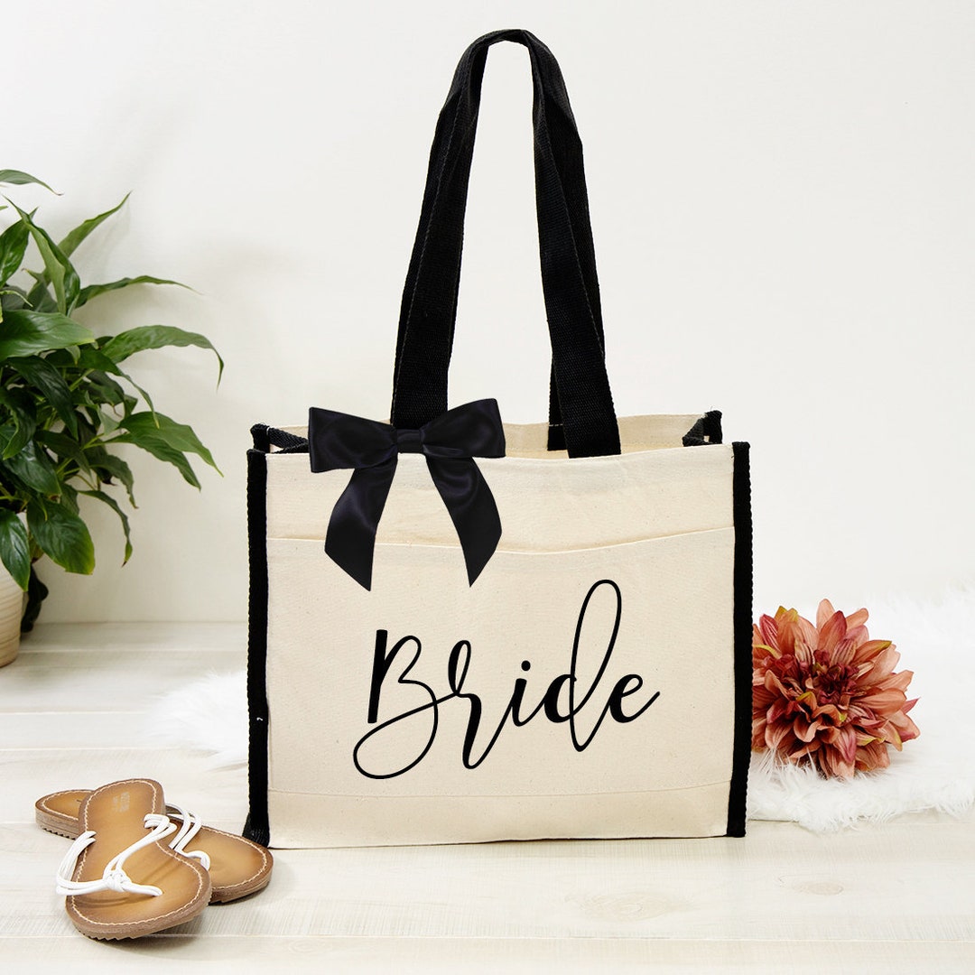 Bride Tote Bag Personalized Bridesmaid Canvas Tote Bag - Etsy