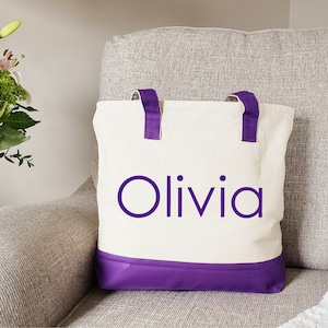 Zipper Tote Bag, Preschool Tote, Library Bag, Preschool Bag, Kindergarten Tote, Custom Tote, Bridesmaid Bag, Personalized Tote Bag