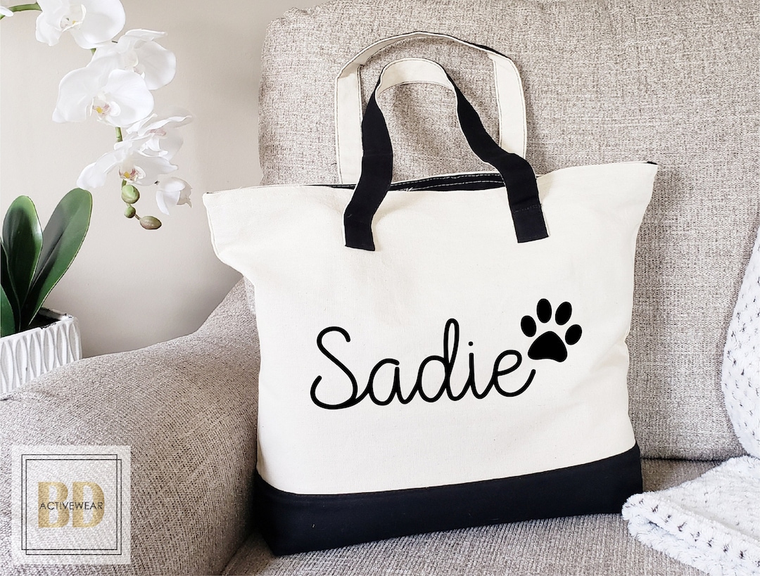 Zipper Tote Bag, Custom Dog Mom Gift, Personalized Pet Bag, Custom Pet