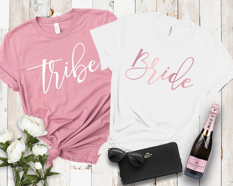 Bride, Tribe Shirts, Bags, Hats & More bridesmaid tshirts, bachelorette party shirts, bridal party, wedding party, bridesmaid gift image 1
