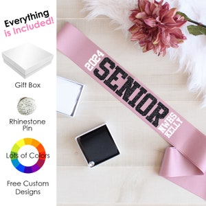 Cheerleader Sash, Senior Night Sash, Dance Team Sash, Custom Grad Gift, Senior Sash, Graduation Sash, Class of Sash, Custom Graduation Sash