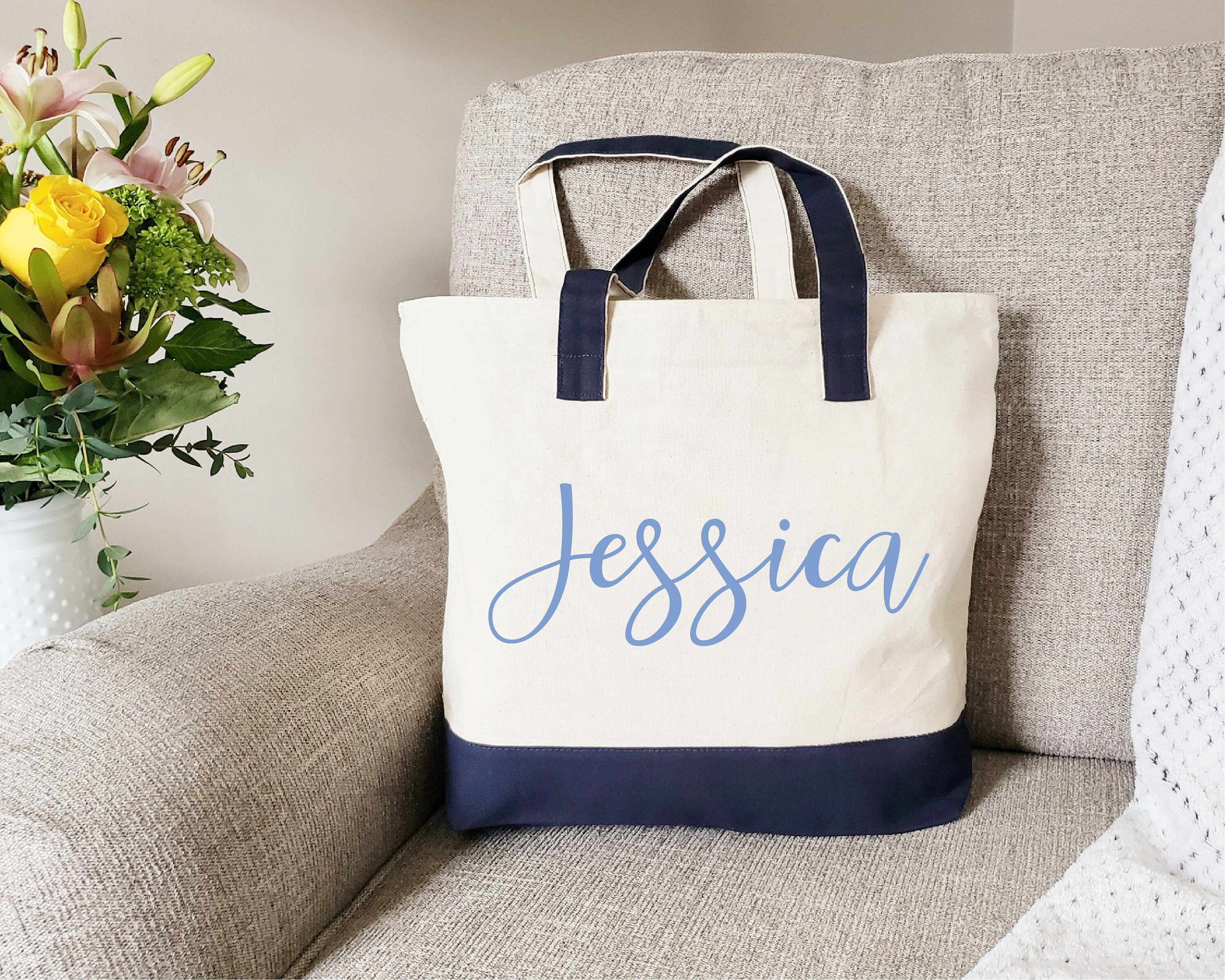 Zipper Tote Bag, Knitting Tote Bag, Knitting Tote Bag Personalized, Knitting  Gifts for Women, Custom Tote, Personalized Tote Bag 