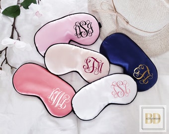 Personalized Satin Eye Mask, Eye Mask Sleep Bachelorette, Sleep Mask for Women, Bridesmaid Gift, Party Favor, Monogram 10-14-19