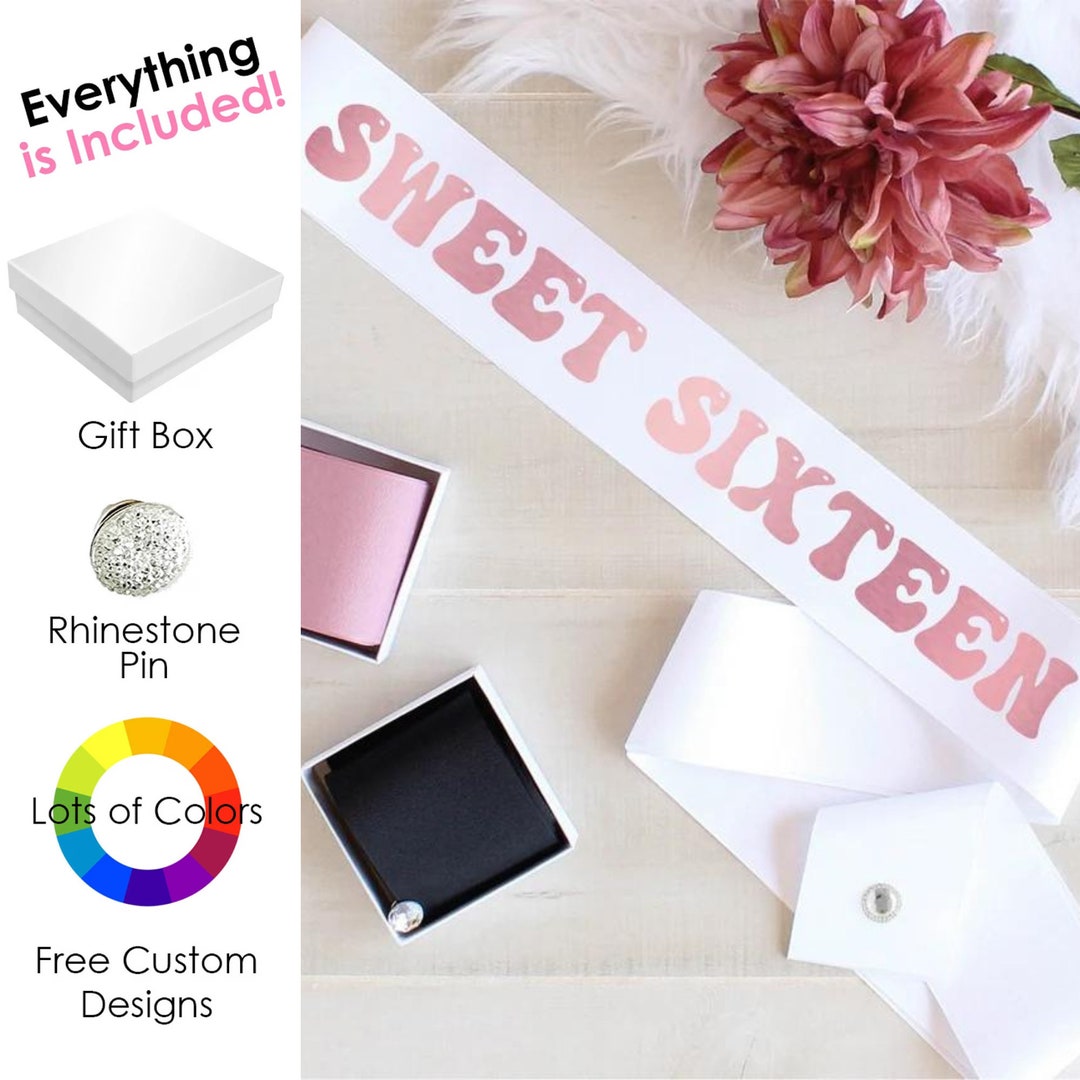 Sweet 16 Birthday Sash 16th Birthday Sash Sweet Sixteen Etsy