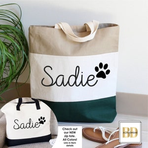 Regalo de mamá de perro personalizado, bolsa de mascotas personalizada, bolsa de mascotas personalizada, bolsa de asas de mascotas personalizada, regalo de mascotas, bolsa de asas personalizada para mujeres, bolsa de lona de algodón