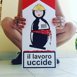 Stampa/Segnalibro "Il lavoro uccide"