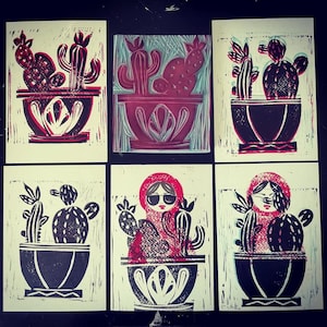 Postcards//stampe 10X15 "Matrioska cactus"