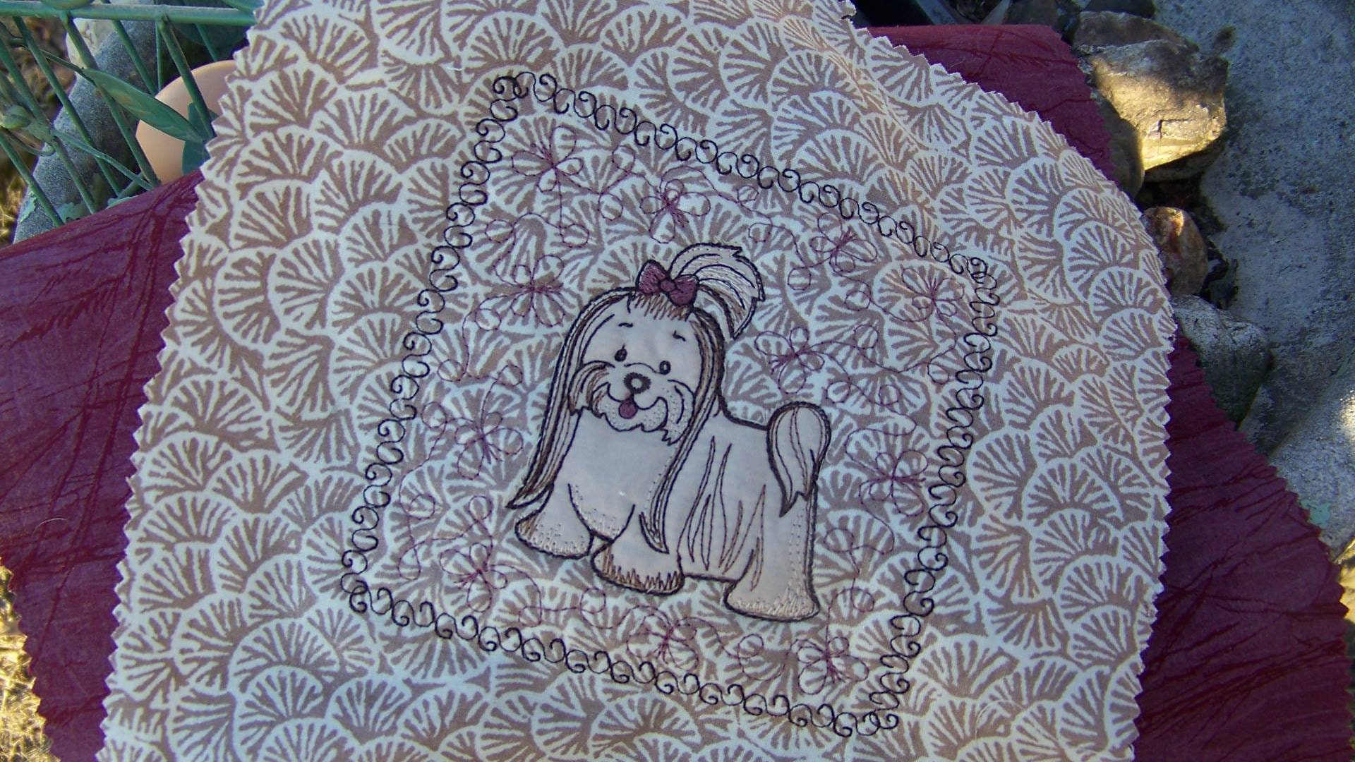 Quilt block Maltese Dog Machine Embroidery Design Patterns Etsy