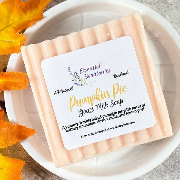 Pumpkin Pie Spice Goats Milk Soap Handmade Soap Fall Scented Soap Moisturizing Soap Rich Lather  Stocking Stuffer