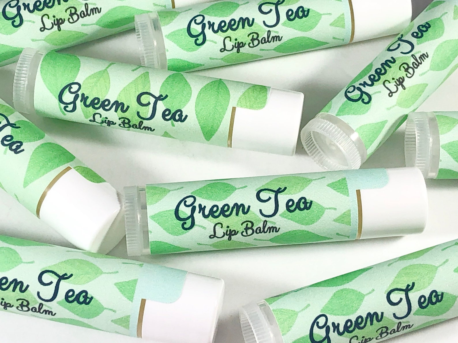 Green Tea Lip Balm Green Tea Chapstick Fun Flavored Lip Balm Etsy