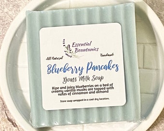 Blueberry Pancakes Goats Milk Soap Bar Soap Handmade Soap Moisturizing 5oz Bar Creamy Lather Sensitive Skin Cleanser