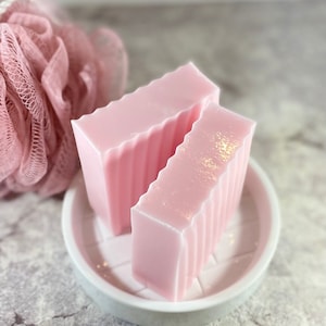 Rose Soap Goats Milk Soap Rose Scented Bar Soap Handmade Moisturizing Dry Skin Sensitive Skin Cleanser All Natural Stocking Stuffer