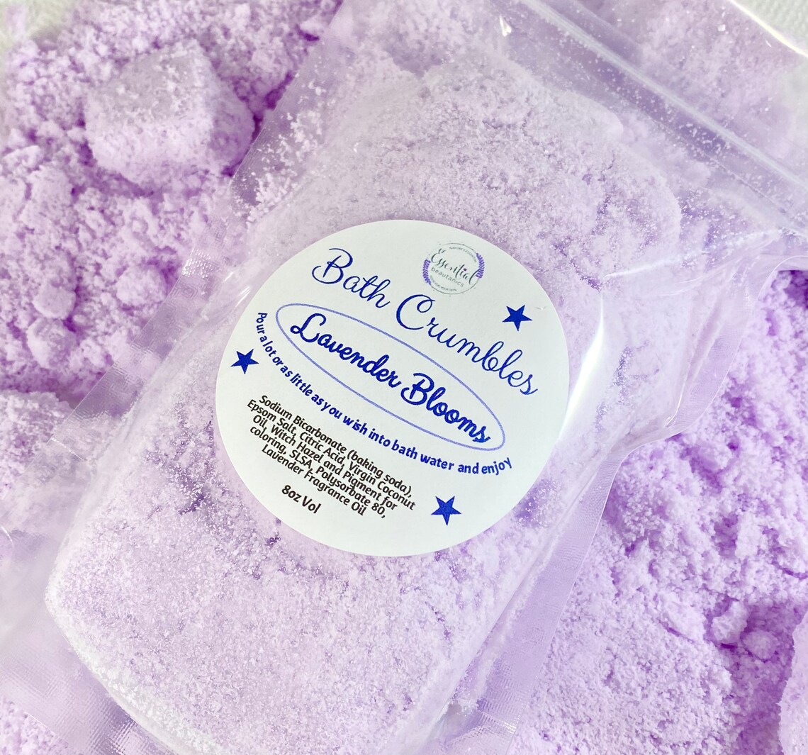 Lavender Bath Crumbles Bath Bomb Dust Bath Bomb Powder Purple Etsy