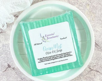 Ocean Mist Olive Oil Soap Mild Cleanser Handmade Vegan Bar Soap Fresh Clean Scent Soap