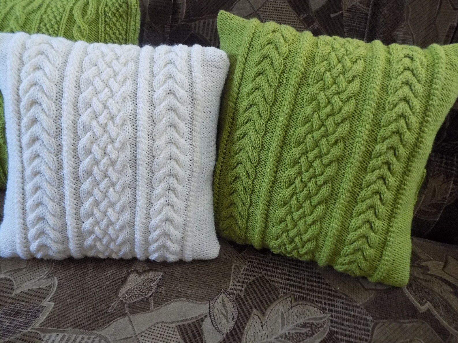 Green Cable Knit Pillow Cover, Knit Pillow Sham Etsy UK
