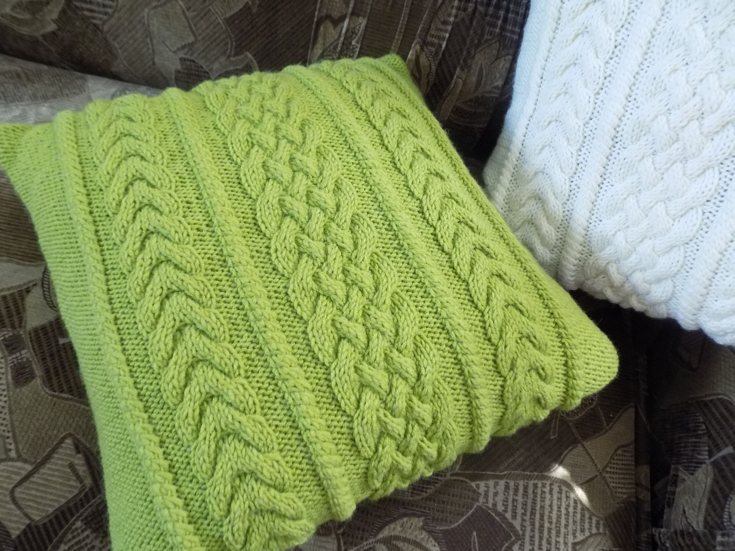 Green Cable Knit Pillow Cover, Knit Pillow Sham Etsy UK