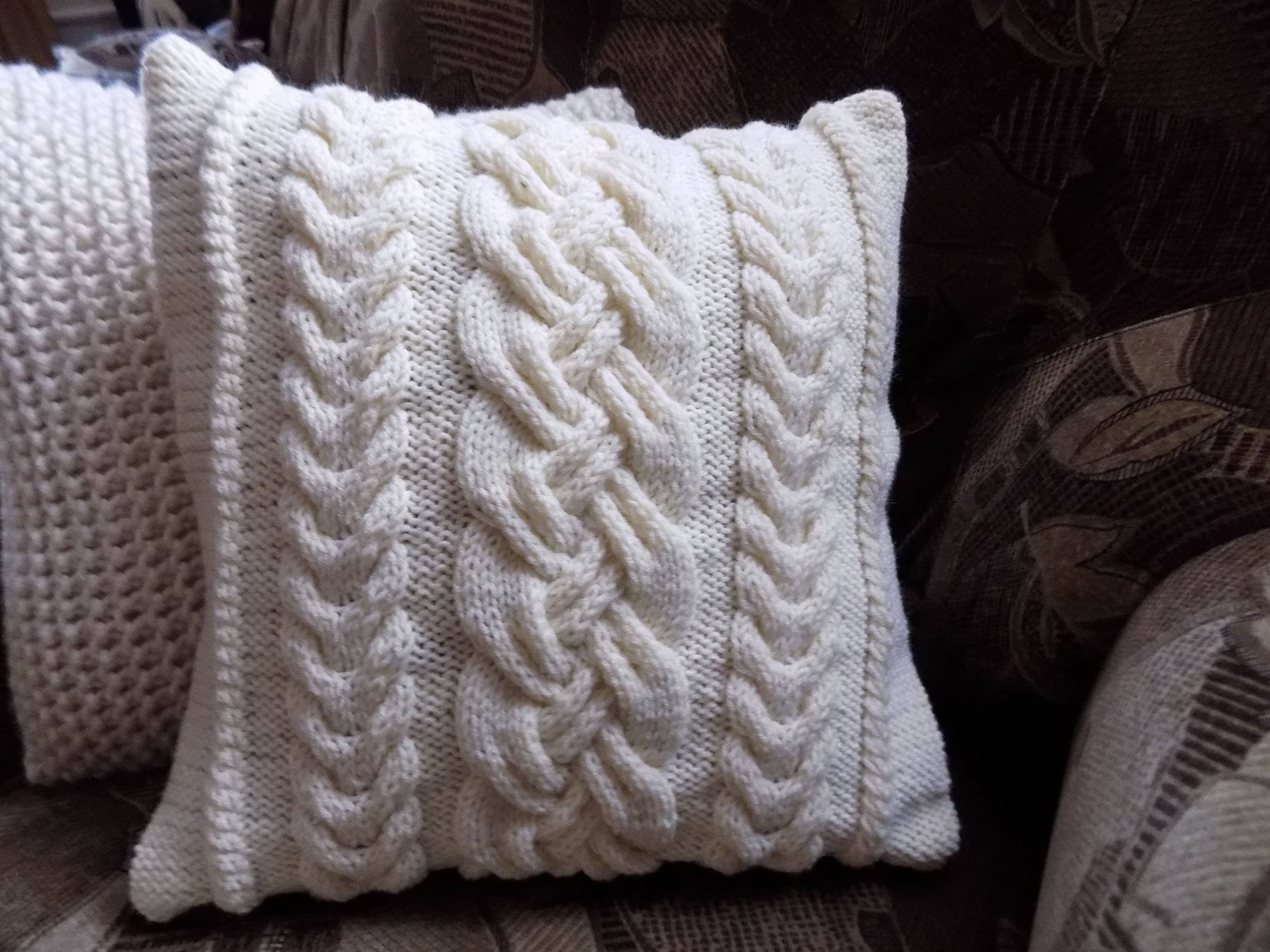 White cable knit pillow new arrivals