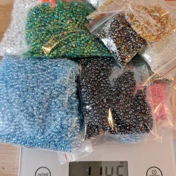 Lot de +1000g perles de rocaille en verre 3mm  ton mixte